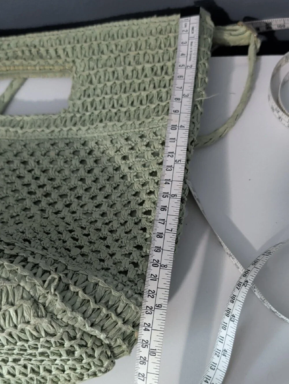 Universal Thread Light Green Woven Crossbody Bag with Cutout Handle